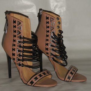 L.A.M.B. Strappy Open Toe Sandals Heels Bootie